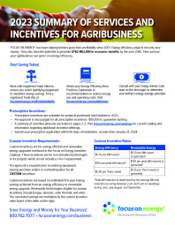 2023 Agribusiness Summary of Services